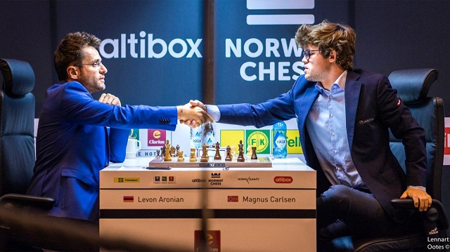 Trận đấu giữa Levon Aronian và cờ vua Magnus Carlson