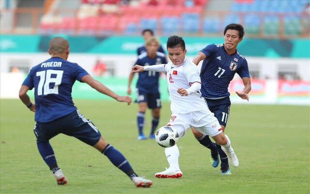 Quang Hải từng ghi bàn vào lưới U23 Nhật Bản tại Asiad 2018